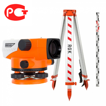 Комплект нивелир оптический RGK N-24 С ПОВЕРКОЙ + AMO S5 + RGK S6-N Арт. 752367_50